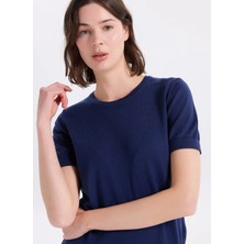 Jeep Lacivert Kadın Düz Relaxed Triko Kazak J6SL-KZK7087
