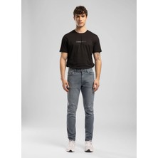 Lee Cooper Jack Erkek Slım Dar Kesim Yüksek Bel Dar Paça Jean Pantolon Gri