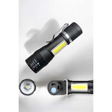 Astraltech El Feneri LED USB Şarjlı Zoom Mini LED Işık Acil Durum Feneri