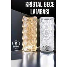 Pileli Store Gece Lambası Kristal Lamba Dokunmatik Şarjlı Hediyelik