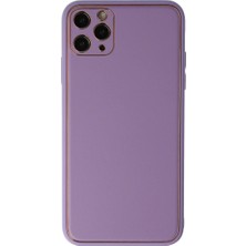 Eco Port Iphone 11 Pro Max Kılıf Coco Deri Silikon Kapak - Lila