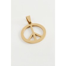 Pileli Store Barış Işareti Çelik Kolye Ucu 2,5 cm