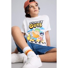 DeFacto %100 Pamuk Stumble Guys Tişört Erkek Çocuk H0227A826SM