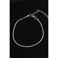 Inure Jewelry 316L Çelik Oval İtalyan Model Gümüş Renk Erkek Bileklik