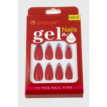 Pileli Store Orange Yapıştırıcılı Jel Takma Tırnak