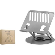 Skygo Ramia Premium | Karbon Çelik 360 Derece Dönebilen Ergonomik Laptop Standi - Gri HDX8018 | Tg-Hb-20