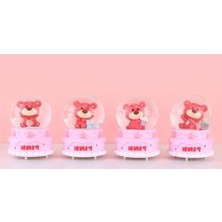 Pileli Store Ayıcıklı Işıklı Kar Küresi 7 cm