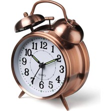 Pileli Store Nostaljik Metal Çalar Masa Saati Orta Boy