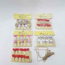 Pileli Store Ahşap Notluk Ipli Mandal