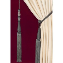 Mefaks Tekstil Damla Model Kordon Sarım Braçol Set Gri (2 Braçol + 1 Sarkıt)