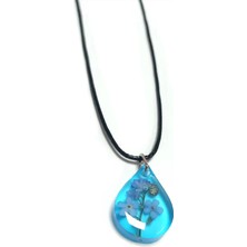 Pileli Store Unutma Beni Çiçeği Damla Epoksi Kolye