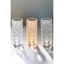 Pileli Store Gece Lambası Kristal Lamba Dokunmatik Şarjlı Hediyelik