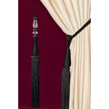 Mefaks Tekstil Damla Model Kordon Sarım Braçol Set Siyah (2 Braçol + 1 Sarkıt)