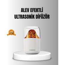 Pileli Store Alev Efektli Ultrasonik Uçucu Yağ Difüzörü 280ML Su Tanklı ve Sessiz Çalışma Özellikli