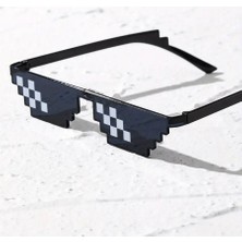 Pileli Store Thug Life Trend Güneş Gözlüğü Mozaik Siyah Kedi Gözlükleri