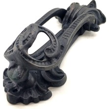 Pileli Store Antika Tarz Dekoratif Pirinç Doğa Kapı Tokmağı, Taktak - 205X73 Mm, Oksit