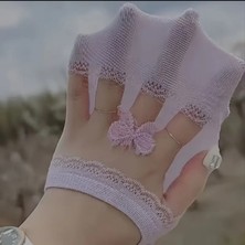 Trendy Chic Fiyonk Detaylı Tül Babet Çorap