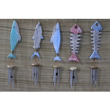 Pileli Store Ahşap Balıklı Metal Çan