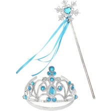 Pileli Store Karlar Ülkesi Taç ve Asa Seti