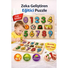 SAYICI Kids Ahşap Sayılar Puzzle – Eğitici Oyuncak | Montessori Zeka Geliştirici Renkli Rakam Seti