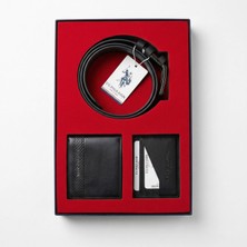 U.s. Polo Assn. Erkek Siyah Deri Kemer, Cüzdan ve Kartlık 3'lü Hediyelik Aksesuar Seti