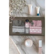 6 Parça Ekonomik Çift Kişilik Bornoz Seti | Çeyizlik Banyo Seti