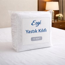 Ezgi %100 Pamuk Akfil Otel Tipi Kapaklı 10 Adet Beyaz Yastık Kılıfı – Kalın Kumaş Dayanıklı (5 Çift)