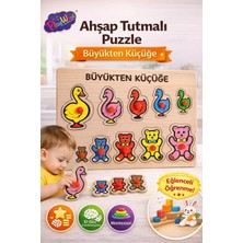 SAYICI Kids Ahşap Bultak Puzzle Büyükten Küçüğe | Eğitici Montessori Zeka Geliştirici Çocuk Oyuncağı