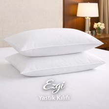 Ezgi %100 Pamuk Akfil Otel Tipi Kapaklı Yastık Kılıfı – Kalın Kumaş Dayanıklı Yastık Kılıfı (Otel Tipi)