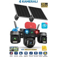Sonreir O-KAM Pro 4 Kameralı 4G Sim Kartlı PTZ Güvenlik Kamerası Çift Solar Panelli Güneş Enerjili Kamera
