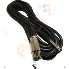 Fully G-526F 6.3mm Mono Erkek Canon Dişi 5 Metre Siyah Mikrofon Ara Kablosu