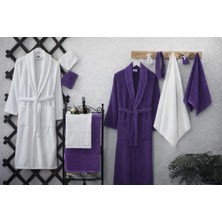 15 Parça Kadife Premium Bornoz Seti | Çift Kişilik Çeyizlik Banyo Seti