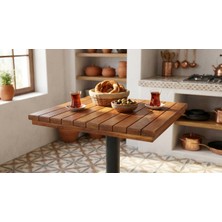 Afro Garden Teak Ağacından Küçük Masa ve Yan Sehpa 40X40 - Her Köşeye Uyan Masif Güç