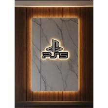 Pileli Store Ps5 Logo Dekoratif Duvar Süsü Oyun Odası ve Salon Uyumu