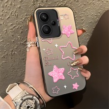 HONTINGA Xiaomi Redmi Note 13 Pro Plus 5g ile Uyumlu Kılıfı Silikon Kenar Sert Arka Düşüme Önleyici Basitlik Anti Düşme Kamera Korumali Renkli Yıldızlar Desen Telefon Kılıfı Kadın ve Erkek Için K1-0858