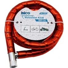 Pileli Store Kırmızı Motor Bisiklet Kilidi 22 mm x 150 cm