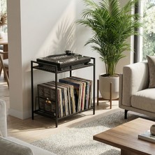 DEQQU Grid 47X30X60CM Metal Plak ve Pikap Sehpası - 2 Katlı Düzenleyici Raflı Yan Sehpa