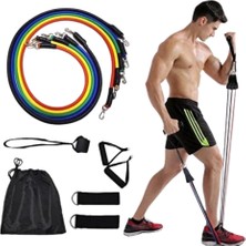Pileli Store Evde Spor Için Çok Amaçlı Direnç Lastiği Antrenman Seti 11 Parça