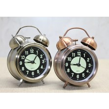 Pileli Store Antik Metal Çalar Saat Küçük Boy