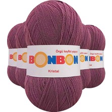 MiraLive 5 Adet Kristal El Örgü Lif Ipi Koyu Gül Kurusu 98303