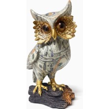 EkoAlışverişDünyam Dolar Baskılı Özel Tasarım Polyester Baykuş - 22X13 cm