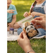 Tugce Shopping 80 Adet Sevimli Panda Şeffaf Bantlı Poşet Saklama Paket Çocuk Okul Mutfak Doğum Günü Parti Sunum