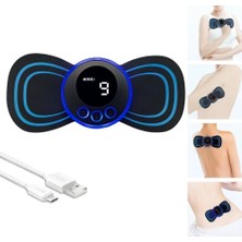 Pileli Store LCD Ekranlı Boyun Sırt Omuz Mini Ems Masaj Aleti – Tens Titreşimli Kas Gevşetici Cihaz