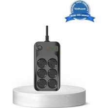 Karahanbey Akım Korumalı 6’lı Priz 2xusb 2xtype-C Çıkış Yüksek Gerilim Koruma Çoklu Priz Çoğaltıcı