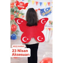 Aydede Oyunevi 23 Nisan Pelerin Kelebek Bayraklı Keçe Kanat Gösteri Kostümü