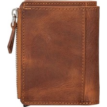 İlk El Grup Deri Cüzdan ve Kartlık, Mekanizmalı, 10 Adet Kart Bölmeli, Antik Kahve