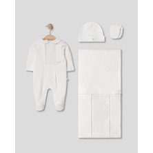 Lenna Baby Vual Pliseli Erkek Bebek 4'lü Hastane Çıkışı Hediyelik