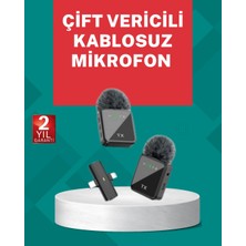 Pileli Store Profesyonel Ses Kayıtları Için 2’li Kablosuz Yaka Mikrofon Seti