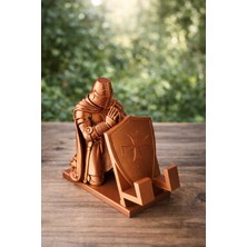 Şövalye Telefon Standı | 3D Baskı Dekoratif Telefon Tutucu | Orta Çağ Tasarım Masa Aksesuarı