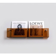 Trend Pleksi Dekoratif Kitap Rafı (Transparan Kahve 50CM)